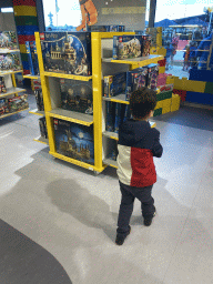 Max at the shop at the Legoland Discovery Centre at the Strandweg road