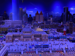 Scale models of the Kurhaus building and other buildings at the The Hague Miniland at the Legoland Discovery Centre