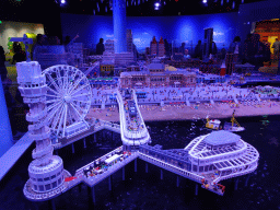 Scale models of the Pier of Scheveningen, the Kurhaus building and other buildings at the The Hague Miniland at the Legoland Discovery Centre