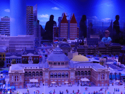Scale models of the Kurhaus building and other buildings at the The Hague Miniland at the Legoland Discovery Centre
