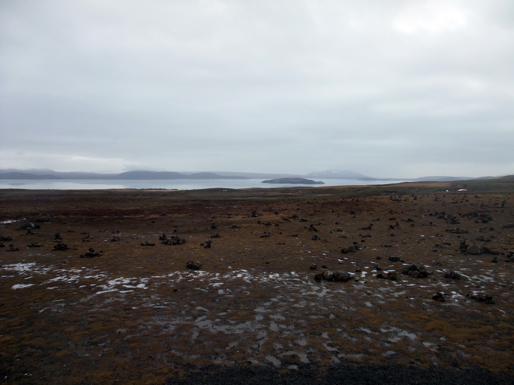 View on Þingvallavatn Lake at Þingvellir National Park, from a parking place at the west side