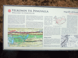 Information on Þingvellir outside of the visitor centre of Þingvellir National Park