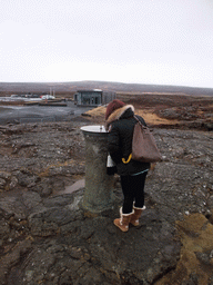 Miaomiao at the viewing point at the visitor centre of Þingvellir National Park