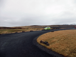 Our rental car on a parking place alongside the Gjabakkavegur road to Geysir