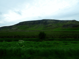 Mountains, viewed from the rental car on the Þingvallavegur road near Mosfellsdalur