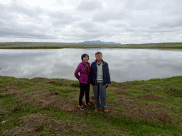 Miaomiao`s parents at a small lake just south of the Þingvallavegur road