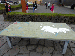 Relief map of the Þingvellir National Park in front of the Hakið Visitor Center