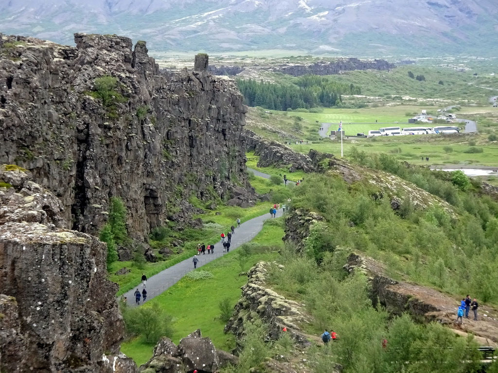 The Almannagjá Gorge at Þingvellir National Park, viewed from the Hakið Viewing Point