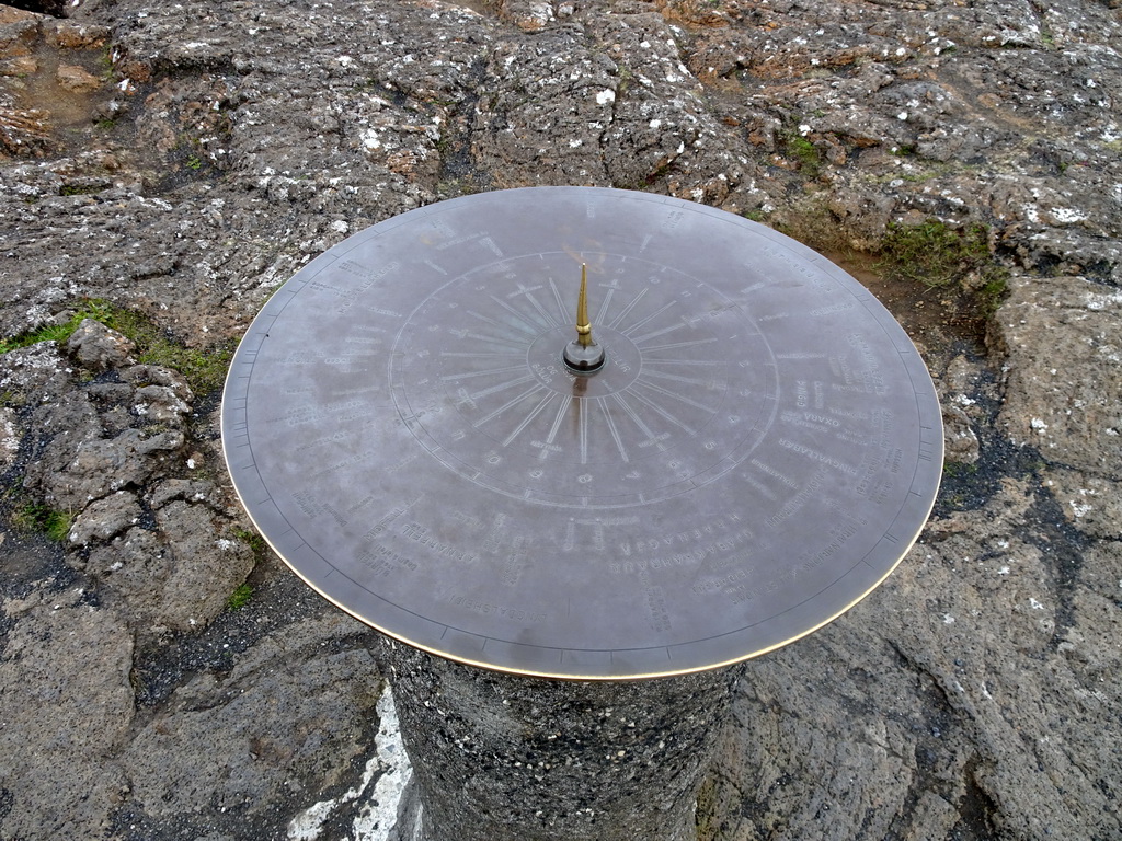 Sundial at the Hakið Viewing Point of the Þingvellir National Park