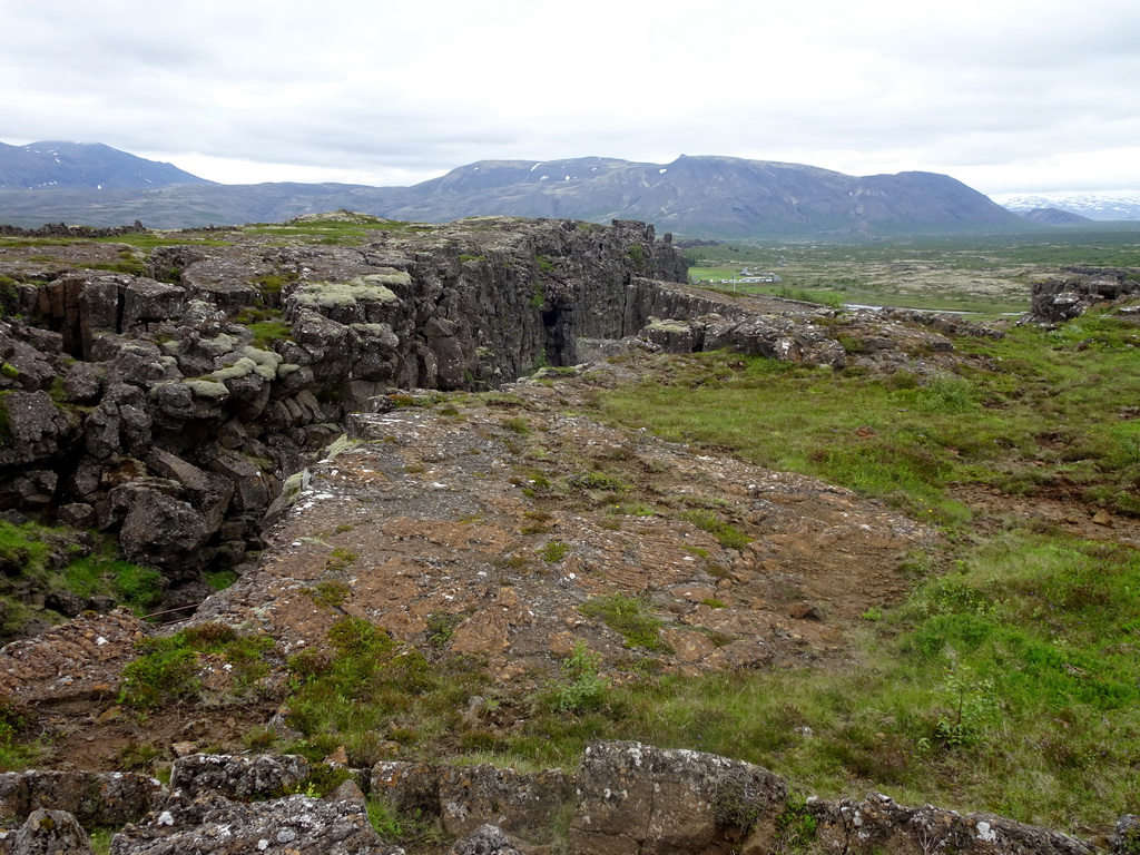 The Almannagjá Gorge at Þingvellir National Park, viewed from the Hakið Viewing Point