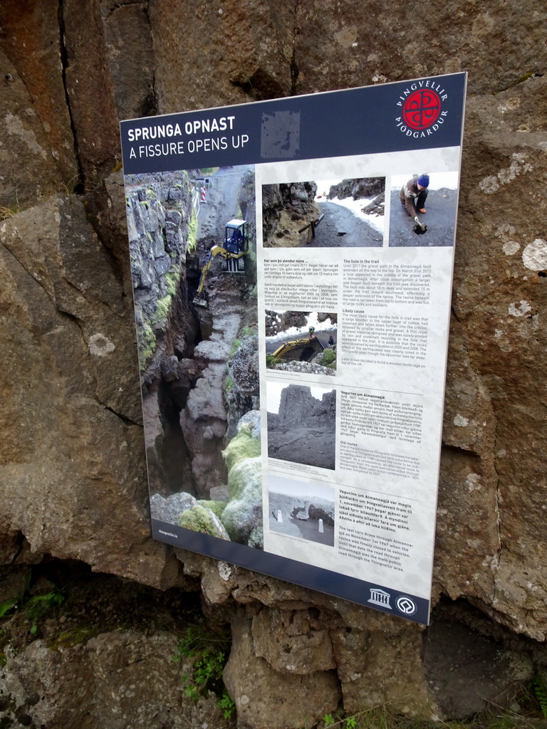 Information on the Almannagjá Gorge at Þingvellir National Park