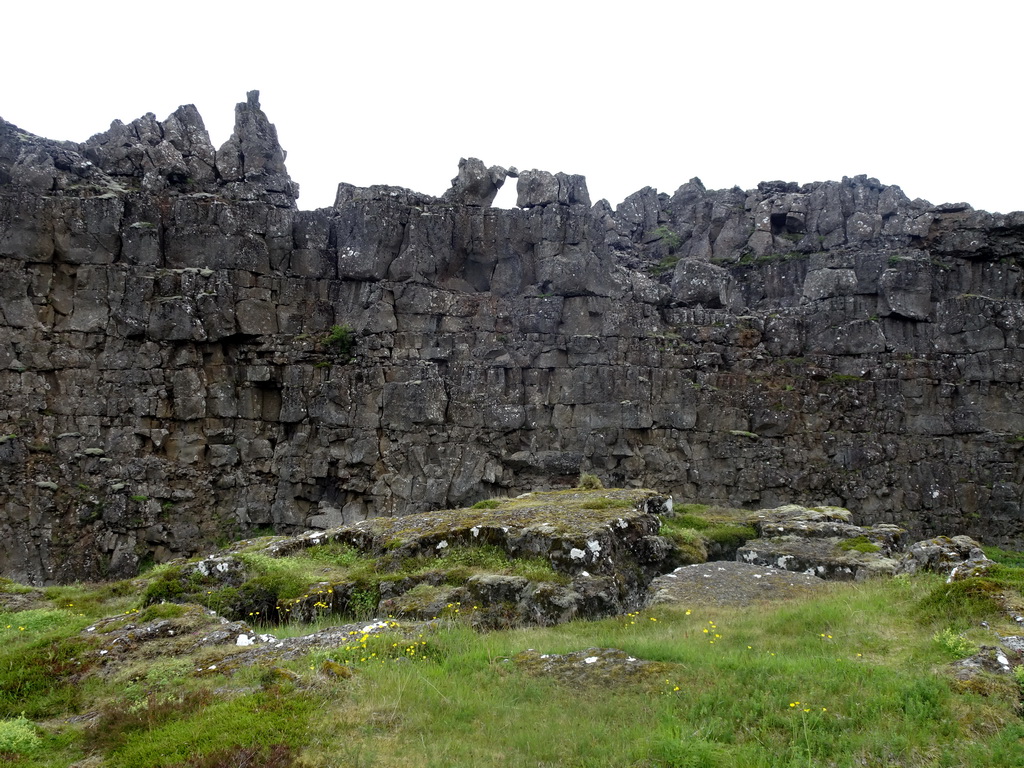 Rocks at the north side of the Almannagjá Gorge at Þingvellir National Park