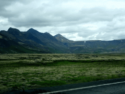 Mountains, viewed from the rental car on the Gjábakkavegur road to Geysir