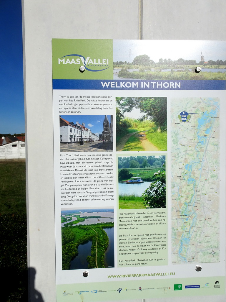 Information on the town of Thorn at the parking lot at the Waterstraat street
