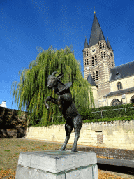 Statue of a goat at the south side of the Sint-Michaëlskerk church