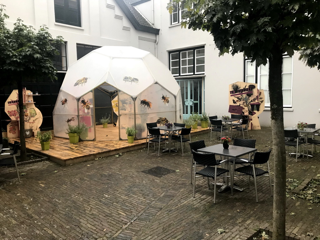 Exhibition on bees at the inner square of the Natuurmuseum Brabant