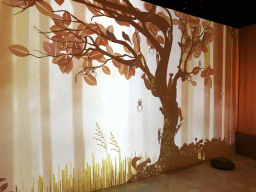 Projection of a tree at the `Beleef Ontdek Samen: BOS` exhibition at the second floor of the Natuurmuseum Brabant
