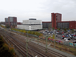 The UWV Tilburg and Woonzorgcentrum Joannes Zwijsen buildings, viewed from the top floor of the Knegtel Parking Garage