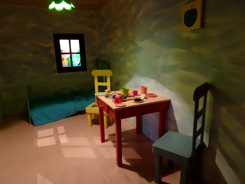 Interior of the home of Kikker at the `Kikker is hier!` exhibition at the second floor of the Natuurmuseum Brabant