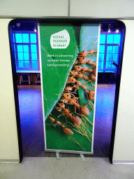 Poster in front of an exhibition under construction at the second floor of the Natuurmuseum Brabant