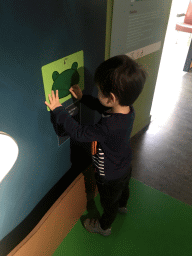 Max with a drawing of Kikker at the `Kikker is hier!` exhibition at the second floor of the Natuurmuseum Brabant