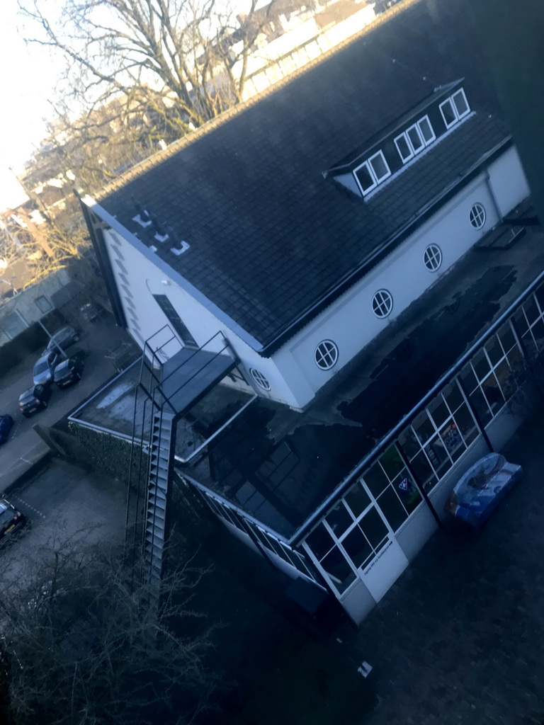 The west part of the Natuurmuseum Brabant, viewed from the window at the `Kikker is hier!` exhibition at the second floor