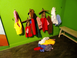 Kikker`s friends` clothes on a washing line at the `Kikker is hier!` exhibition at the second floor of the Natuurmuseum Brabant
