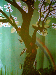 Projection of a tree and a rainbow at the `Beleef Ontdek Samen: BOS` exhibition at the second floor of the Natuurmuseum Brabant