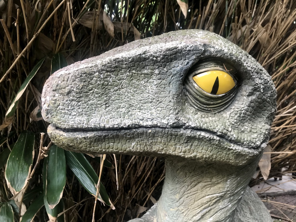 Head of a Dinosaur statue at the Dierenpark De Oliemeulen zoo