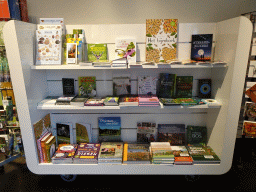 Shelf with books at the shop at the ground floor of the Natuurmuseum Brabant
