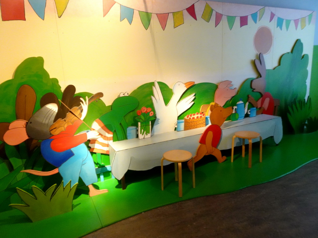 Kikker and his friends at the `Kikker is hier!` exhibition at the second floor of the Natuurmuseum Brabant