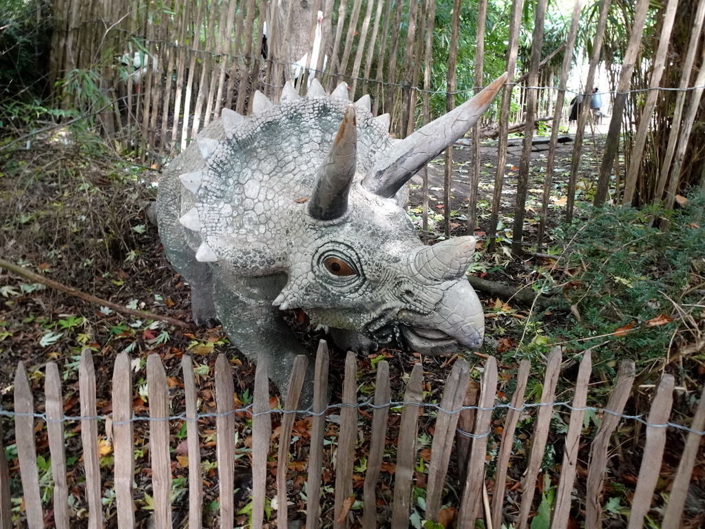 Triceratops statue at the Dierenpark De Oliemeulen zoo