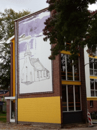 Wall painting on a building at the Reitse Hoevenstraat street