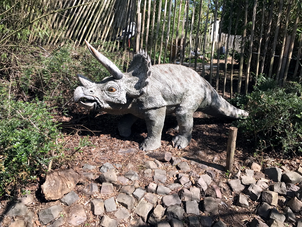 Statue of a Triceratops at the Dierenpark De Oliemeulen zoo