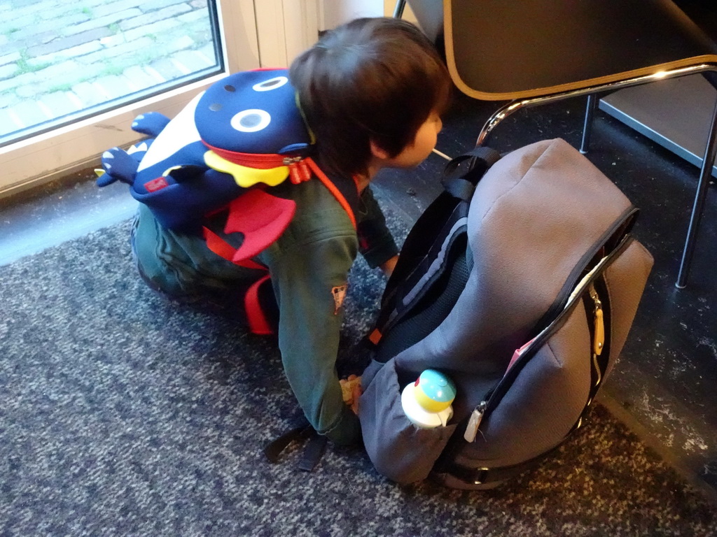 Max at the Museumcafé at the ground floor of the Natuurmuseum Brabant