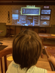 Max doing the pub quiz at the Witte Geit café at the `Jouw Brabant, mijn Brabant - een landschap vol herinneringen` exhibition at the first floor of the Natuurmuseum Brabant