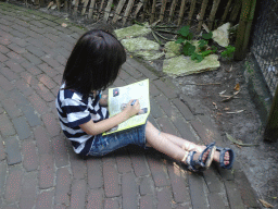 Max doing the scavenger hunt at the Dierenpark De Oliemeulen zoo