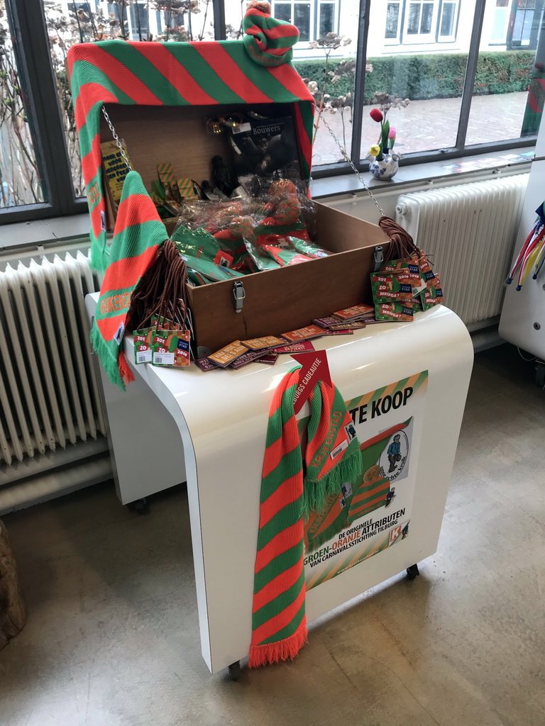 Carnaval items in the shop at the ground floor of the Natuurmuseum Brabant