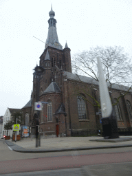 The Heikese Kerk church at the Stadhuisplein square, viewed from the car