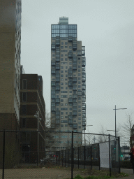 The StadsHeer building, viewed from the car on the Sint Ceciliastraat street