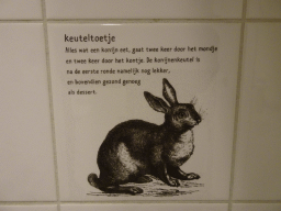 Information on rabbit poop at the toilet at the second floor of the Natuurmuseum Brabant