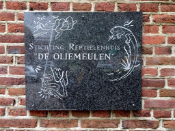 Sign at the front of the Dierenpark De Oliemeulen zoo