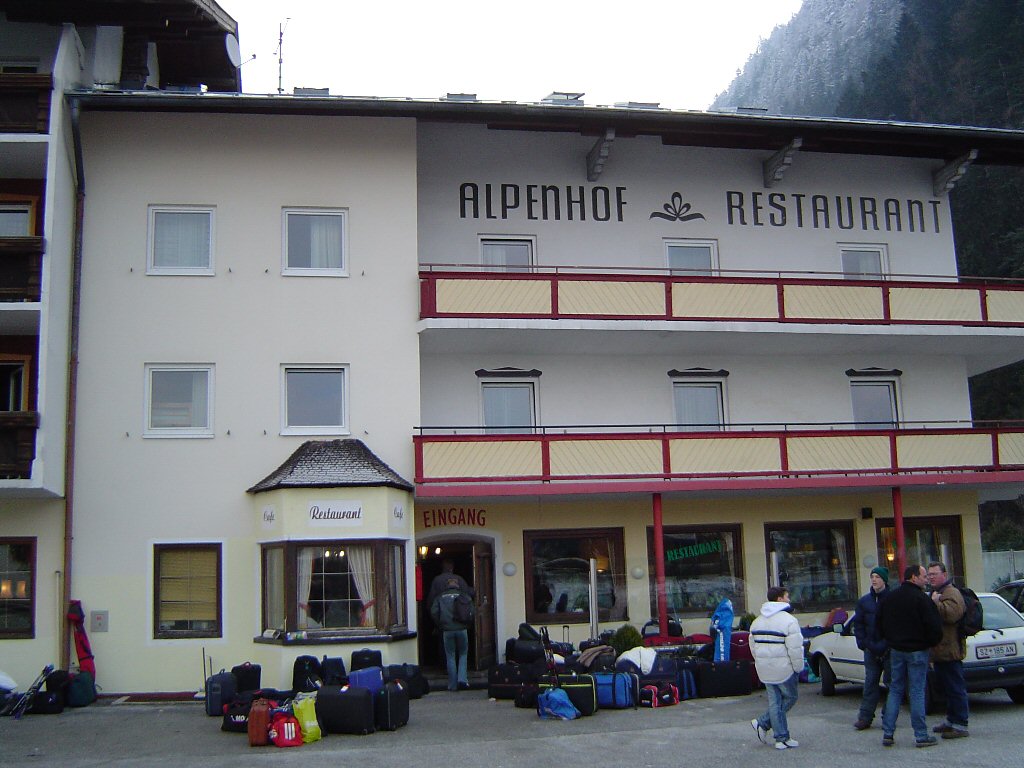 Front of the Alpenhof Hotel at the Innsbrucker Straße street at Brixlegg