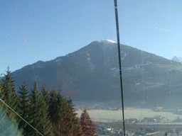 Mountain and trees, viewed from the ski lift to the Hochzillertal ski resort