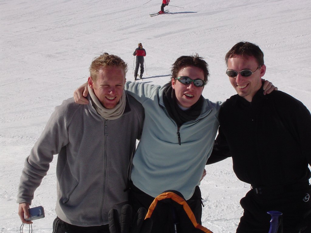 Tim`s friends skiing at the Hochzillertal ski resort