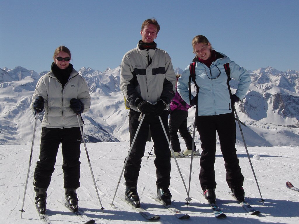 Tim`s friends skiing at the Hochzillertal ski resort