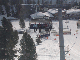 Tim`s friends at the ski lift to the Hochzillertal ski resort