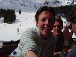 Tim and his friends at a terrace at the Hochzillertal ski resort