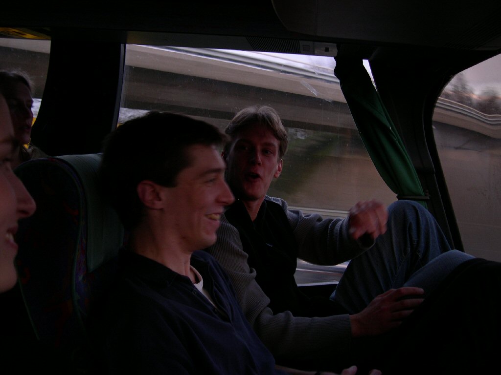 Tim and his friends in the bus from Nijmegen