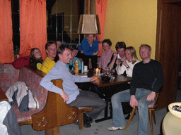 Tim and his friends at the restaurant of the Alpenhof Hotel at Brixlegg